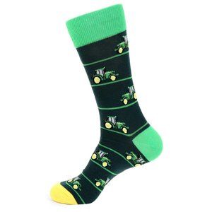 Men's Green Tractor Novelty Socks
